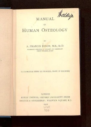 Manual of human osteology