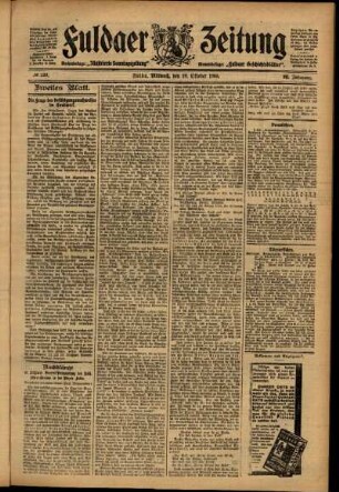 Zweite Ausgabe vom Mittwoch, den 18. Oktober 1905.