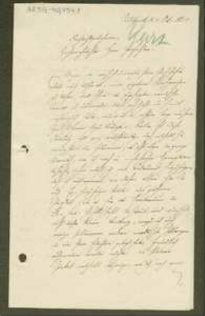 Brief von Johann Gottlob von Kurr an Unbekannt