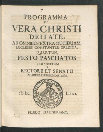 4: Festo Paschatos Propositum