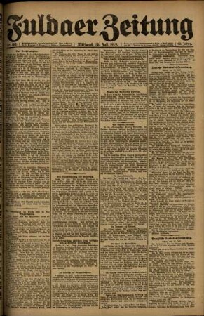 Ausgabe vom Mittwoch, den 16. Juli 1919.