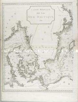 Carte réduite de la mer Baltique. Mit drei Nebenkarten: Carte du port de Dantzick; Carte du Sund; Plan de Gothenbourg