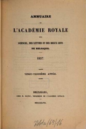 Annuaire. 23. 1857