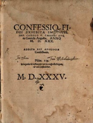 Confessio fidei exhibita Caesari in Comitiis Augustae anno 1530