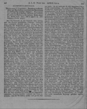 Sammlung von Rechtsfällen zur Beurtheilung und förmlichen Bearbeitung in academischen Übungs-Collegien. H. 1-3. Hrsg. v. J. C. Gensler. Heidelberg: Engelmann 1817