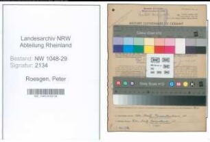 Entnazifizierung Peter Roesgen , geb. 15.11.1888 (Beamter)