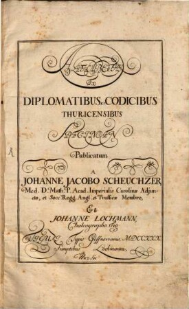 Alphabeti Ex Diplomatibus Et Codicibus Thuricensibus Specimen