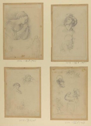 Hexenküche. 4 Figurenstudien zu den Faust-Illustrationen in "Minerva", Jg. 20 (1828)