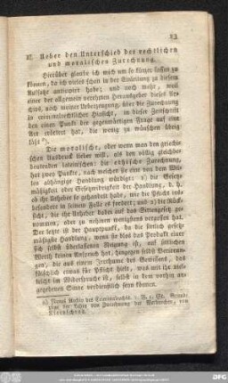 II. Ueber den Unterschied der rechtlichen und moralischen Zurechnung.