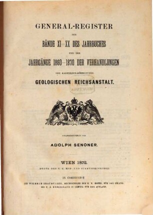 Jahrbuch der Geologischen Reichsanstalt. 20a, [20a]