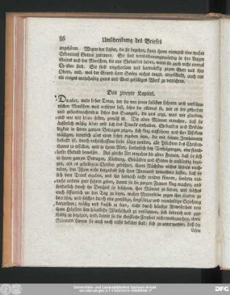 Das zweyte Kapitel.