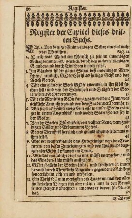 Register der Capitel dieses dritten Buchs