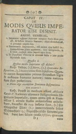Caput. IV. De Modis Quibus Imperrator Esse Desinit
