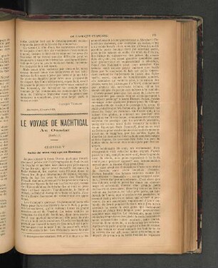 Le Voyage De Nachtigal.