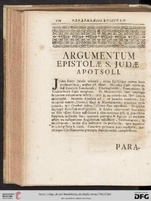 Argumentum Epistolæ S. Judæ Apostoli