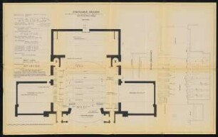 Königliches Hoftheater, Dresden: Bühnengrundriss und Bühnenlängsschnitt 1:100
