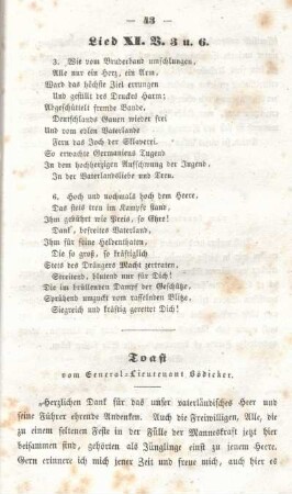 Toast vom General-Lieutenant Bödicker.