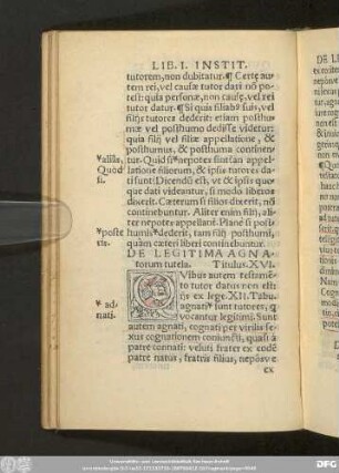 De Legitima Agnatorum tutel. Titulus. XVI.