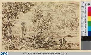 Landschaft mit Brunnen