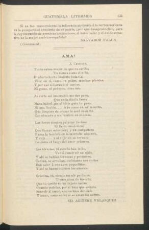 Ama! : Á Cristina. (Poesía)