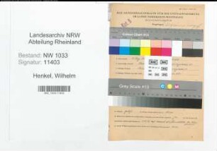 Entnazifizierung Wilhelm Henkel , geb. 06.08.1910 (Polizeibeamter)