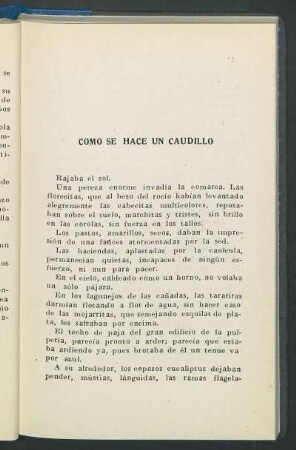 Cómo se hace un caudillo
