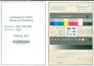 Entnazifizierung Karl Hidding , geb. 15.05.1902 (Reg.Inspektor)