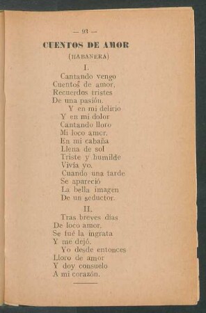 Cuentos de Amor : (Habanera)