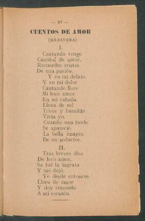 Cuentos de Amor : (Habanera)