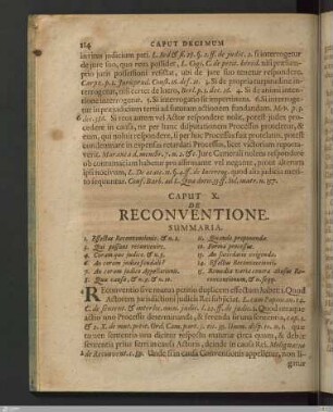 Caput X. De Reconventione.
