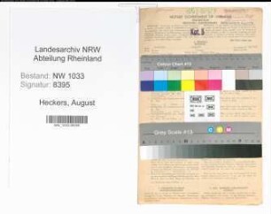 Entnazifizierung August Heckers , geb. 06.09.1891 (Versicherungsangestellte)