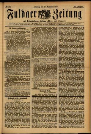 Ausgabe vom Montag, den 25. November 1895.