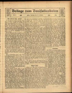 Zweite Ausgabe vom Sonntag, den 25. Februar 1912.