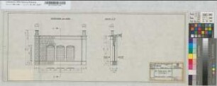 Lokschuppen I Paderborn Hbf, Blatt 3: Ansicht Fensterseite von außen, Schnitt, M. 1:50 Hgl