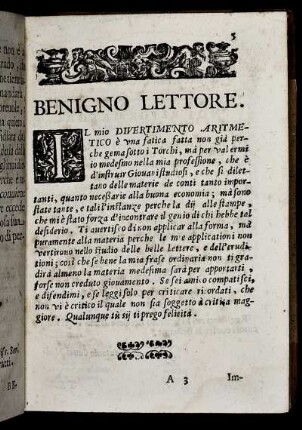 Benigno Lettore.