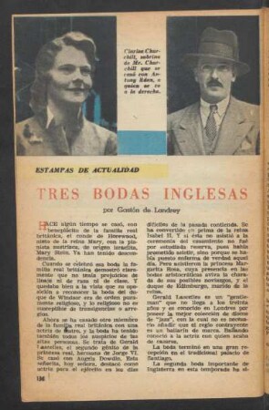Tres bodas inglesas : Estampas de actualidad