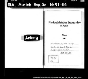 Der Widerspruch des Wilcke Hinrichs aus Victorbur gegen den Anbau des Hinrich Frerichs in Moordorf