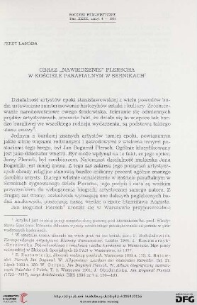 Tom 32: Obraz "Nawiedzenie" Plerscha w kościele parafialnym w Sernikach