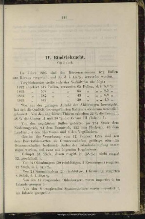 IV. Rindviehzucht