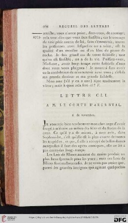 (Lettre CLI - CLX)