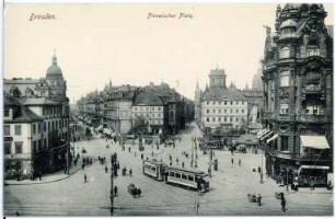 Dresden. Pirnaischer Platz mit Straßenbahn