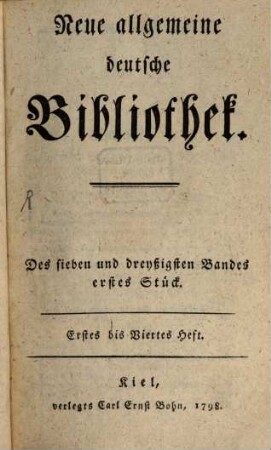 Neue allgemeine deutsche Bibliothek. 37. 1798