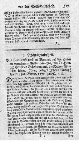 2. Rechtsgelahrheit.