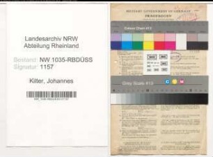 Entnazifizierung Johannes Kilter , geb. 10.06.1901 (Bergbauangestellter)