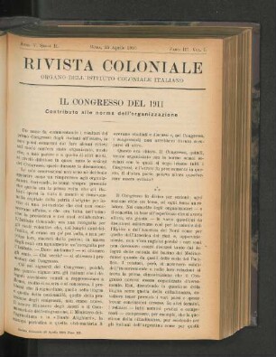 Rivista Coloniale. Fasc. III. Vol. I.