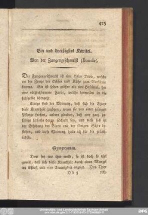 Ein und dreißigstes Kapitel. Von der Zungengeschwulst (Boucle).