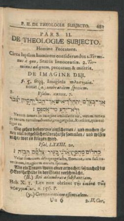 Pars II. De Theologiae Subiecto.