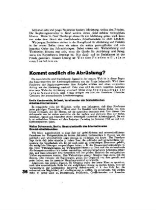 Kommt endlich die Abrüstung?