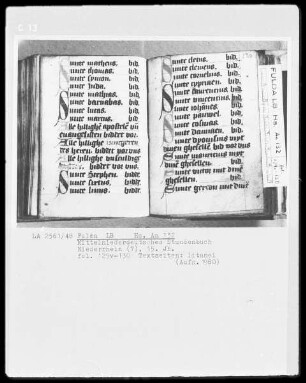 Mittelniederdeutsches Stundenbuch — Initiälchen S, Folio 130recto