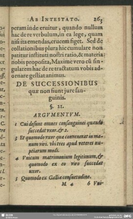 De Successionibus quae non fiunt jure sanguinis. §. 21